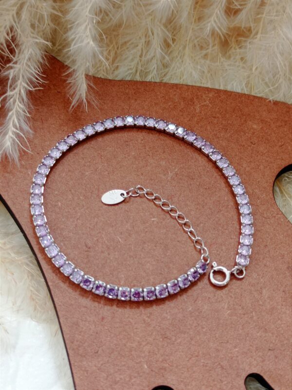 pulsera tennis amatista 17,5 + ext 3cm