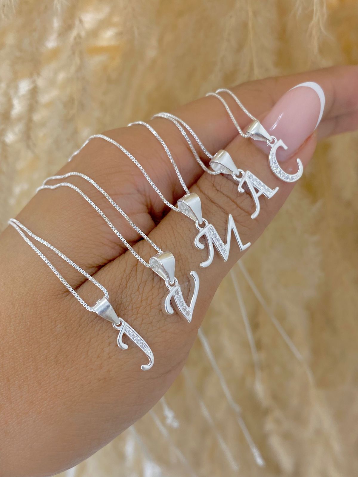 cadena 45cm + dije letra