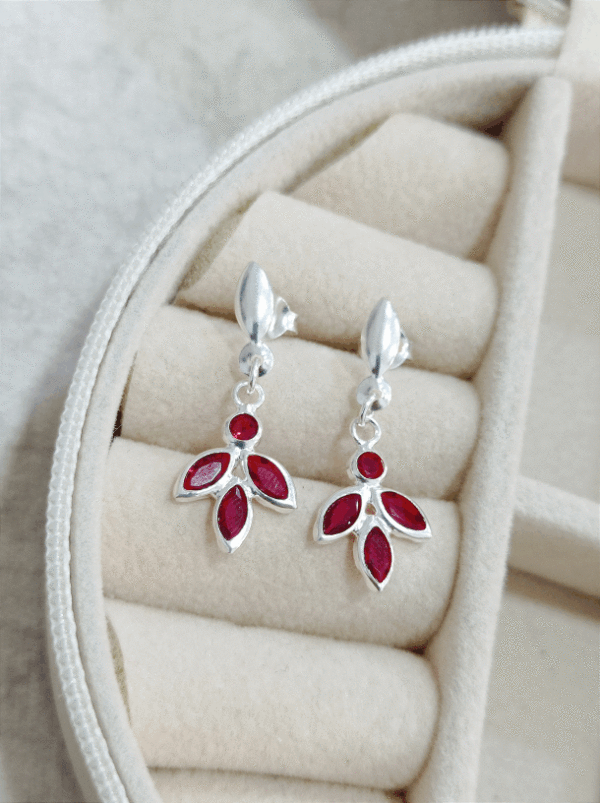 aretes hoja verde y rojo - Image 2