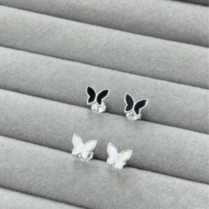 topo mariposa circon negro y blanco