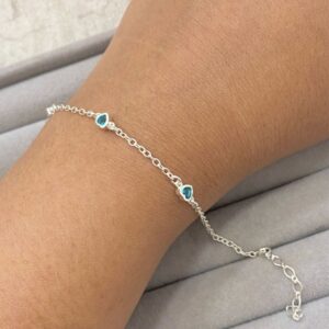 pulsera bisel corazón blue