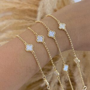 pulsera van cleef blanco nácar 18,5cm