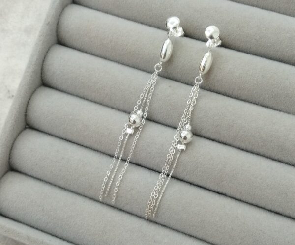 Aretes largos balín arroz