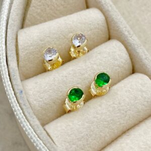 topo bisel 4mm verde y Cristal