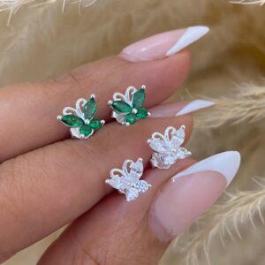 topo mariposa cristal y verde