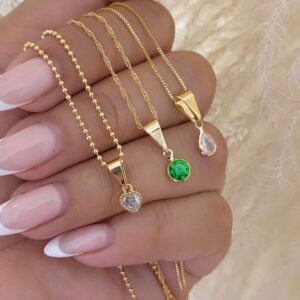 cadena 45cm + dije circón