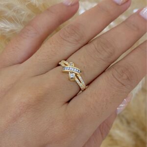 anillo baguete X ajustable
