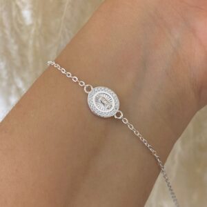 pulsera guadalupe cristal 16,5cm ext 5cm