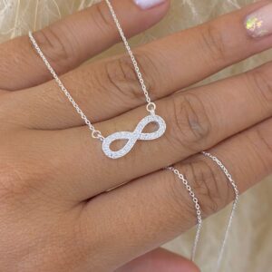 collar infinito circon cristal 42cms con ext