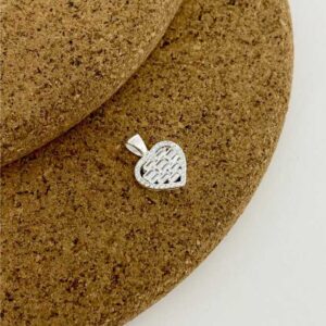 dije corazón circón rectangular